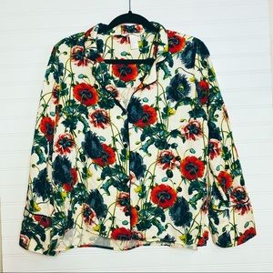 H&M Floral Long Sleeve Blouse